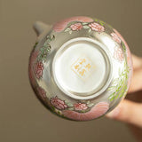 Silver-Inlaid "Butterfly & Floral" Beam Handle Tea Set | Handcrafted Ceramic Trio