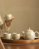 Cream Ru-Ware Porcelain Kung Fu Tea Set | Home & Outdoor Portable Collection