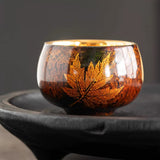Golden Autumn | Hand-Painted 24K Gold Leaf Lacquerware Master Cup