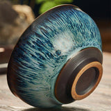 Japanese Gloss Glazed Blue Ceramic Tea Cups – Serene Hues for Your Tea Ritual