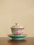 Enamel "Myriad Flowers" Gaiwan Tea Set