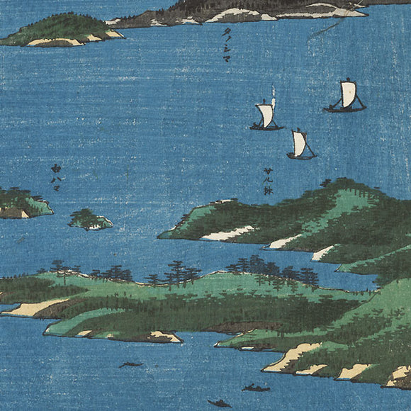 Mutsu Province, View of Matsushima, Sight Map from Mount Tomi, 1853